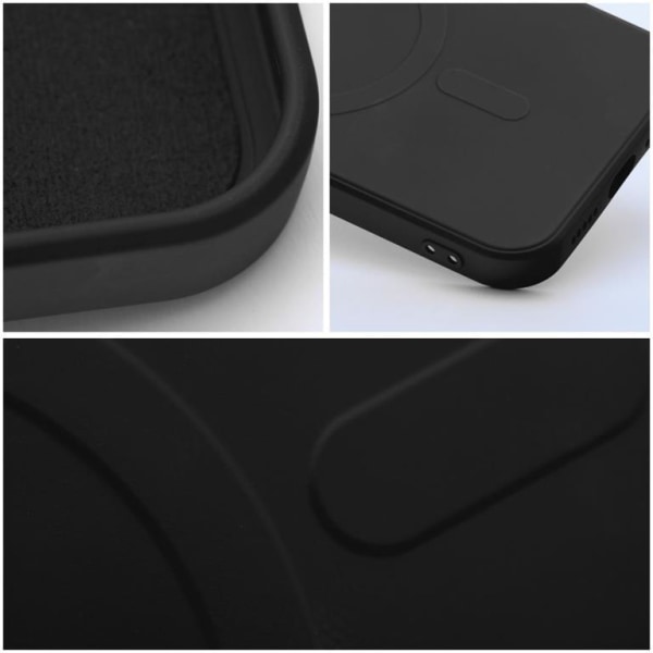 iPhone 13 Mini Magsafe -suojus silikoni - musta