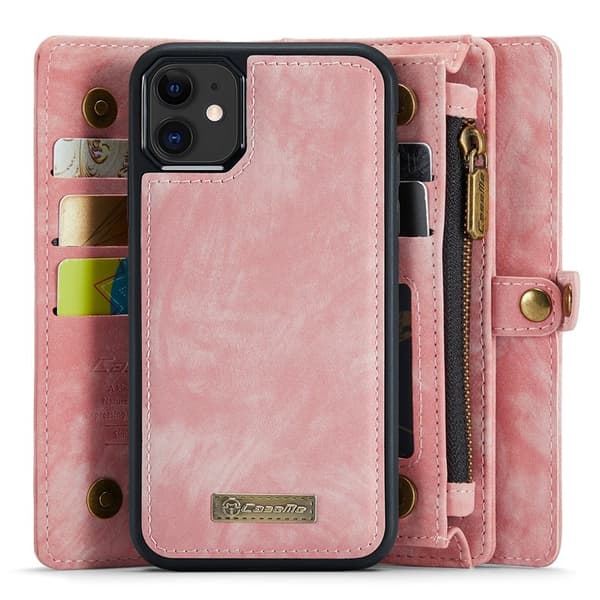 CASEME 008 Series Mobilskal till iPhone 12 mini KonstLäder Magnetisk Rosa