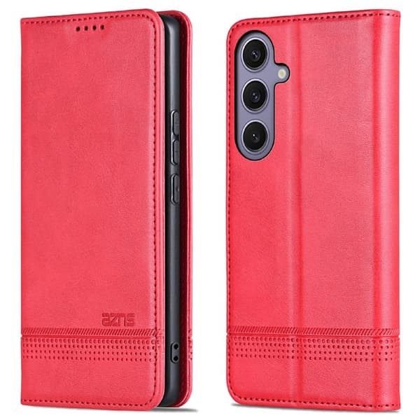 AZNS Samsung Galaxy A56 5G Plånboksfodral Konstläder - Röd