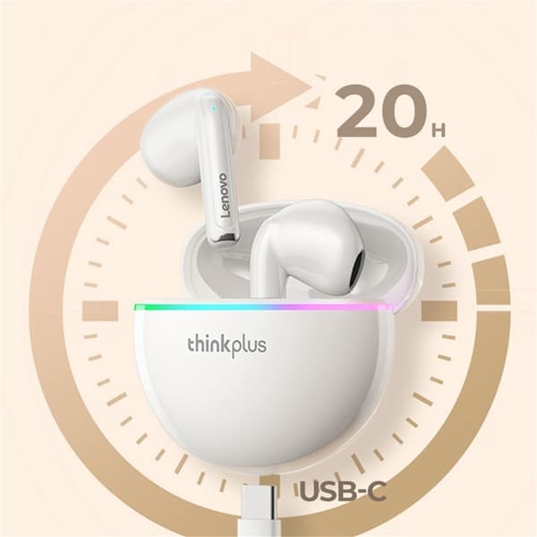 AIGO TWS Trådlösa Bluetooth-Hörlurar Semi-In-Ear Smart Touch TJ07 Beige
