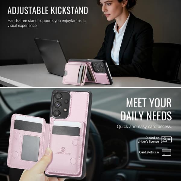 JEEHOOD Samsung Galaxy A33 5G Mobilskal KonstLäder - Rosa Rosa