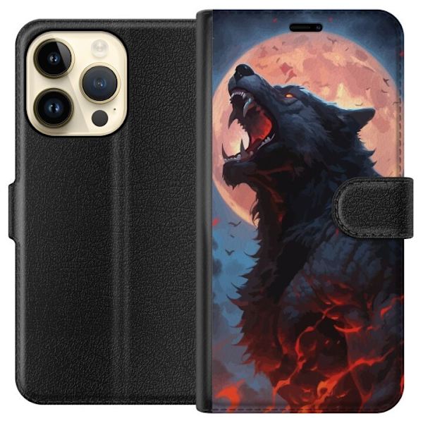 Plånboksfodral till Apple iPhone 15 Pro med Ylande varg