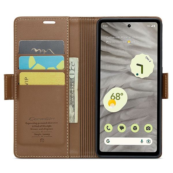 CASEME Plånboksfodral Konstläder för Google Pixel 7a - Brun