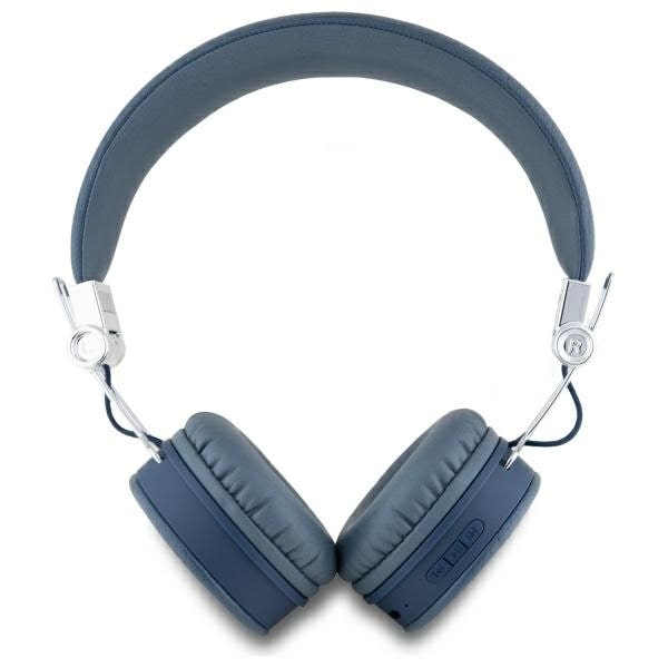 Guess On-Ear Hörlurar Bluetooth ENC Grained Classic Round Shape - Blå Blå