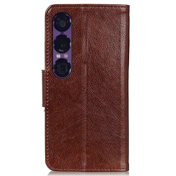 Sony Xperia 1 VII Plånboksfodral Äkta Läder - Brun