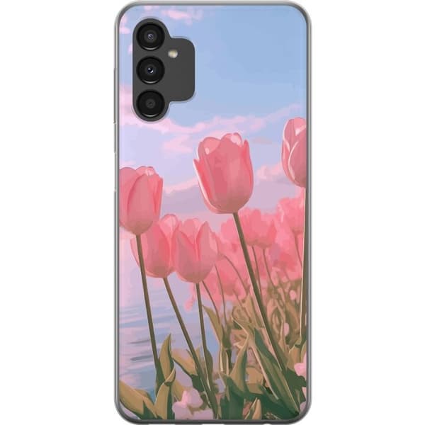 Mobilcover til Samsung Galaxy A04s med lyserøde tulipaner