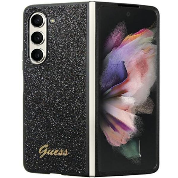 Guess Galaxy Z Fold 5 Mobilskal Læder 4G Triangle Strass - Sort Black