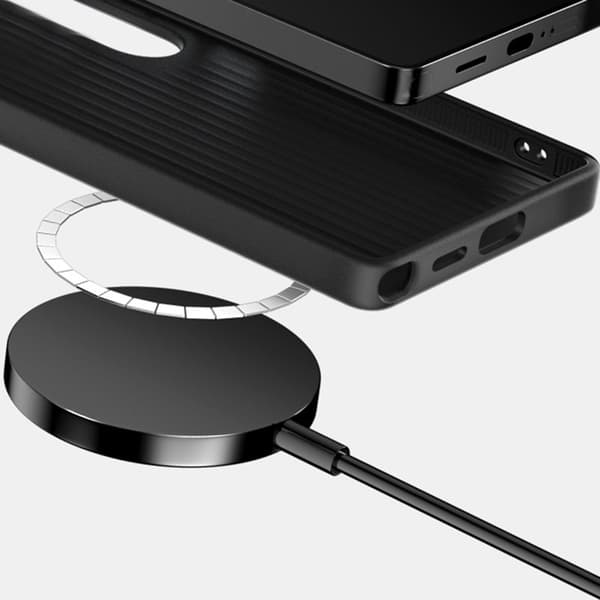 ABEEL Mobilskal till Samsung Galaxy S25 MagSafe Micro-Prägling Svart