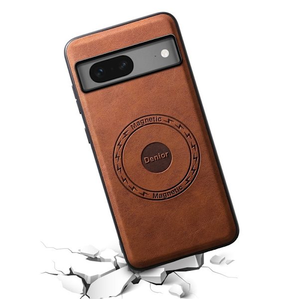 DENIOR D14 Google Pixel 7 5G Magnetfodral PU+PC+TPU Brun