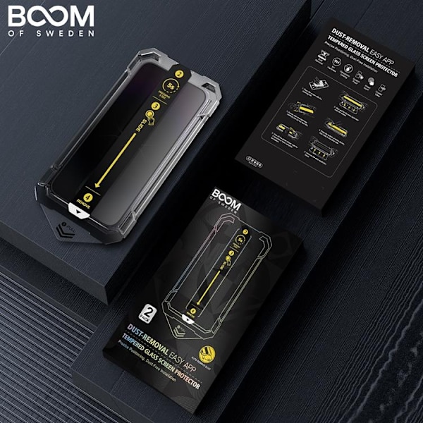 LIVSTIDSGARANTI - BOOM iPhone XR Privacy Härdat Glas Skärmskydd - 2 Pack Svart
