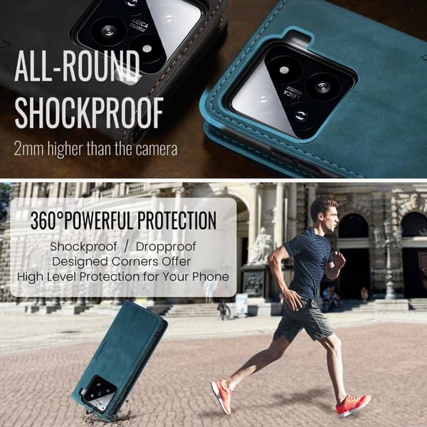 CASEME 013 Plånboksfodral för Xiaomi 15 - KonstLäder - Blå