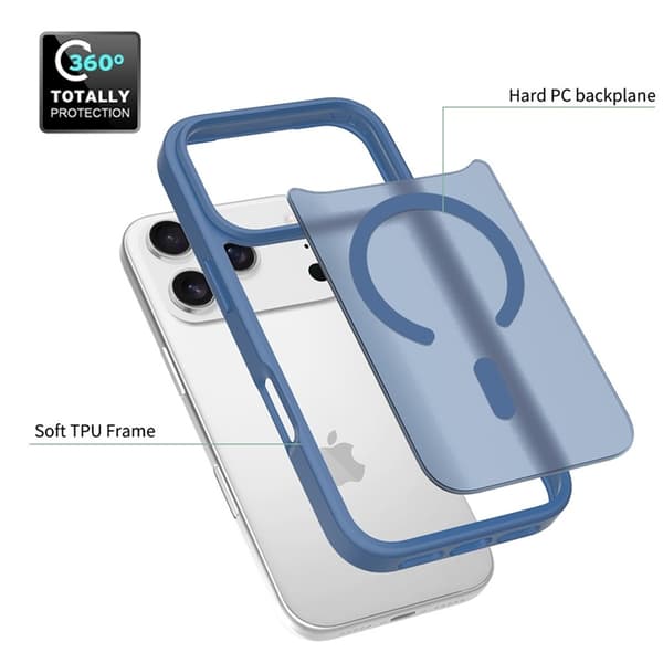 Mobilskal till iPhone 17 Pro MagSafe Acrylic Skin Touch - Blå