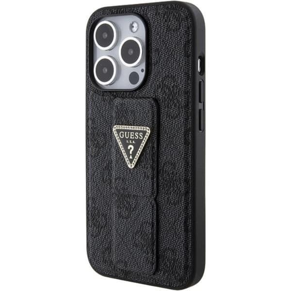 Guess Mobilskal till iPhone 15 Pro Max Grip Stand Triangle Strass Svart