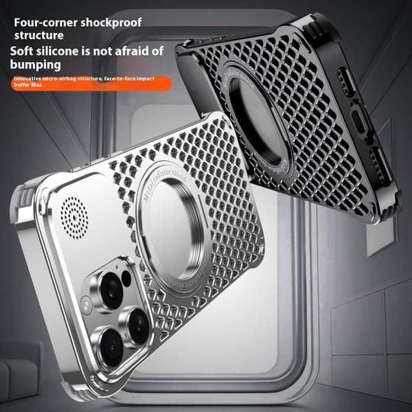 R-JUST RJ64 Mobilskal till iPhone 16 Aluminium Silver med Kickstand