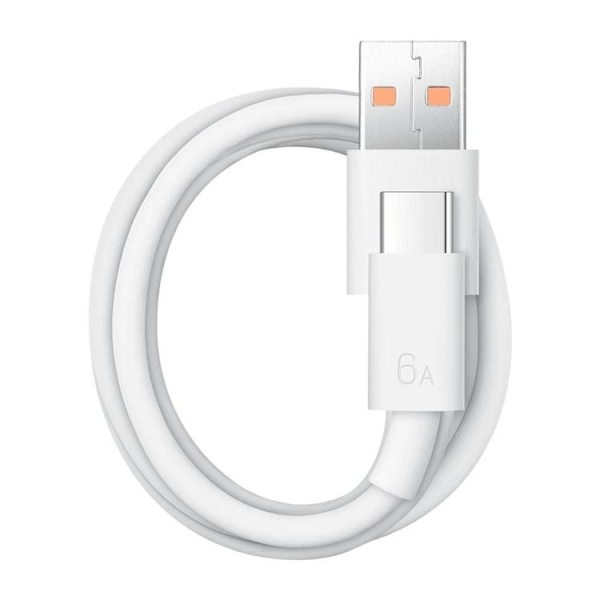 HUAWEI USB-A Till USB-C 66W 6A Kabel 1m Bulk - Vit Vit