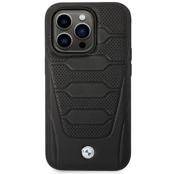 BMW Mobilskal till iPhone 14 Pro Max Magsafe Läder Seats Pattern Svart