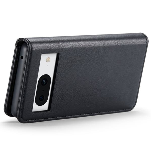 DG.MING Google Pixel 8 Äkta Läder Plånboksfodral Detachable Magnet Svart