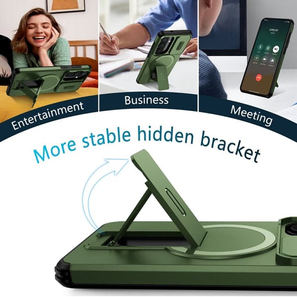 Mobilskal för Samsung Galaxy S26 Plus Magnetiskt Kickstand - Grön