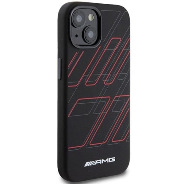 AMG iPhone 15/14/13 Mobilskal MagSafe Silikon Large Rhombuses Svart
