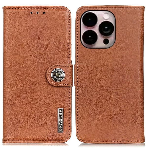 KHAZNEH iPhone 14 Pro Max Plånboksfodral Retro - Brun Brun