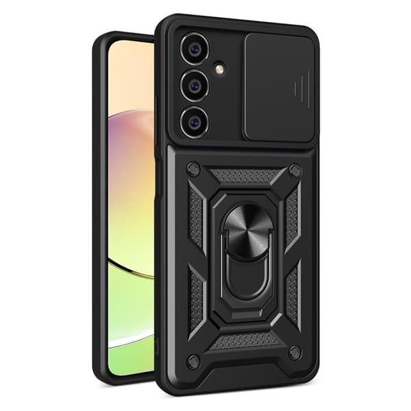Telefontaske til Galaxy M54 Hybrid Armor Camshield - Sort Black