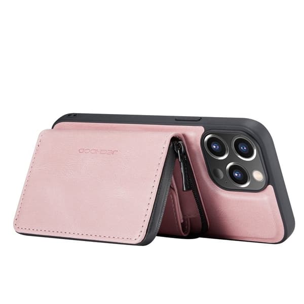 JEEHOOD 2-i-1 Hybrid Mobilskal med för iPhone 13 Pro - Rosa