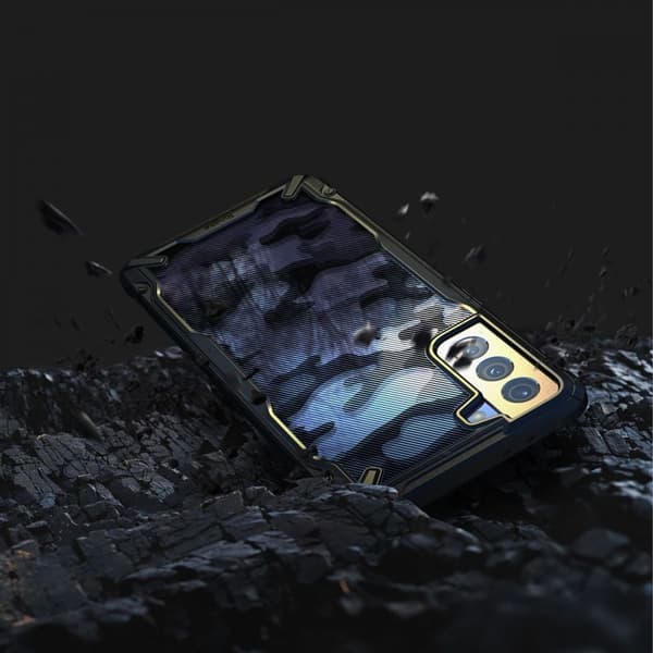 RINGKE Fusion X mobiltelefonetui til Galaxy S21+Plus Camo Sort Black