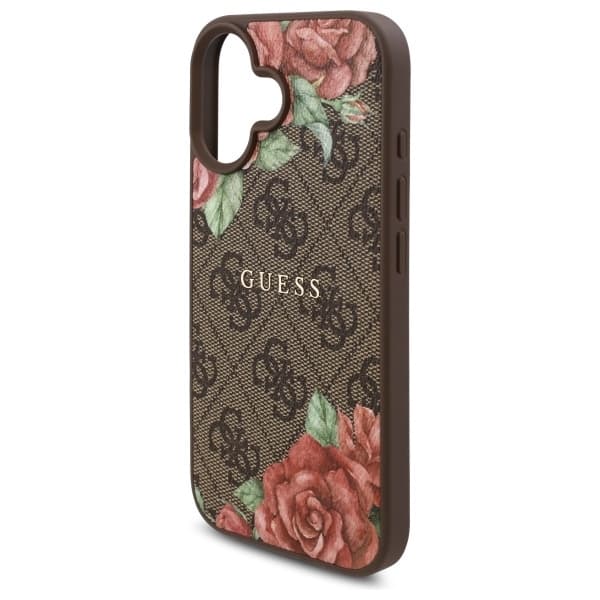 Guess telefonetui til iPhone 16 MagSafe 4G Blomsterprint - Brun Brun