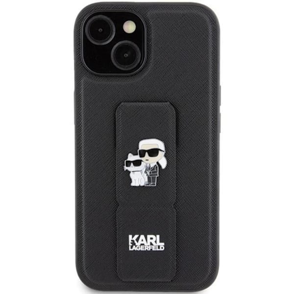 Karl Lagerfeld iPhone 15/14 Plus Mobilskal Gripstand Pins Svart