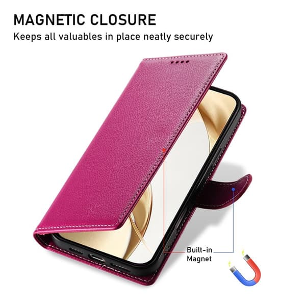 Plånboksfodral för Samsung Galaxy S26 Plus Magnetiskt Konstläder - Rosa