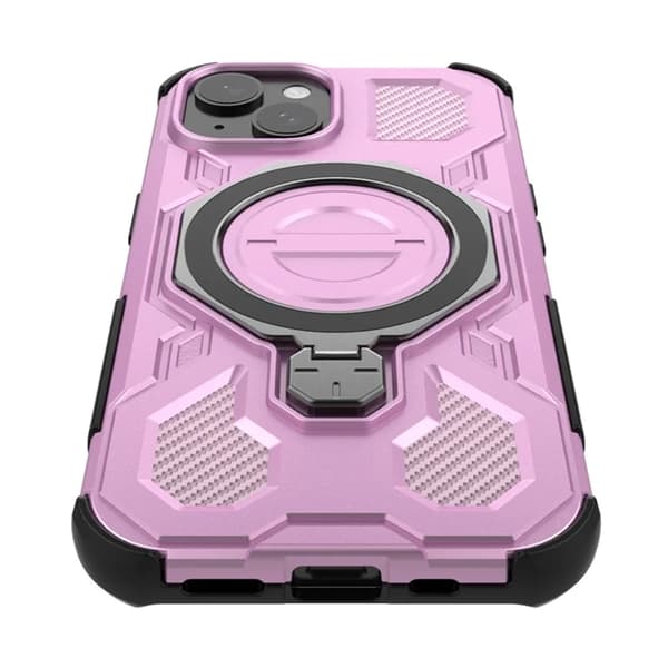 Mobilskal till iPhone 15 Plast Shockproof Med Ställ - Rosa Rosa