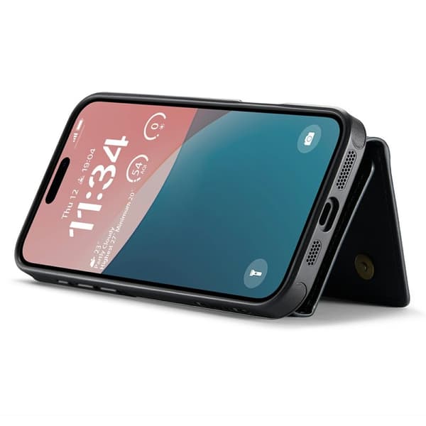 DG.MING M6 Series Mobilskal till iPhone 16 Magnetiskt Plånboksfodral Svart