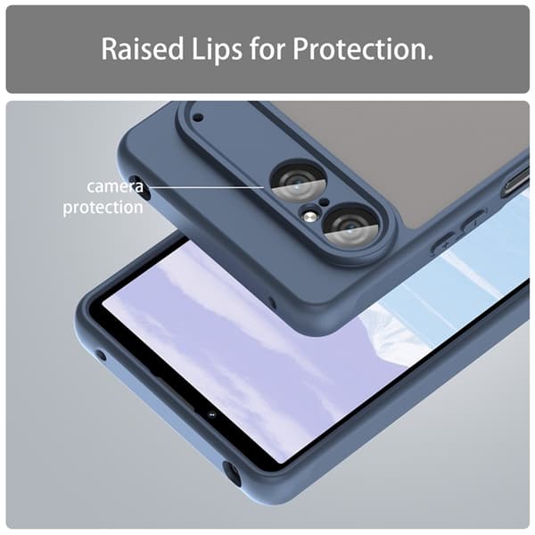 Mobilskal till Sony Xperia 10 VII Frosted Vit - Blå Blå