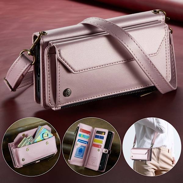 CASEME Plånboksfodral Konstläder för iPhone 12 Pro Max - Rosa