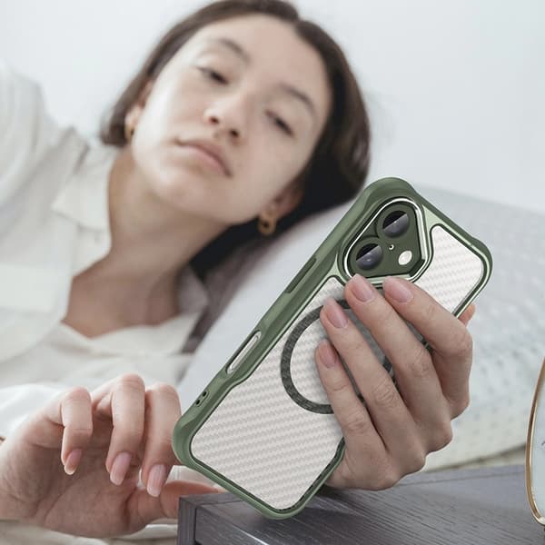 Mobilskal till iPhone 16 Plus MagSafe Silikon Leading - Grön Grön