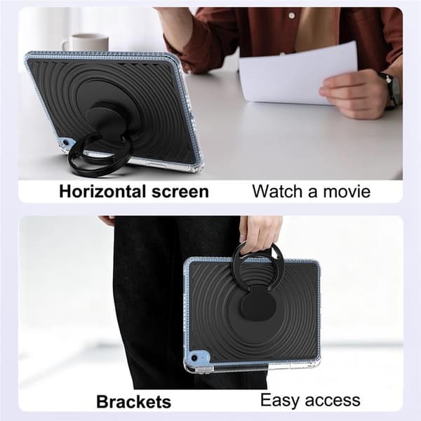 iPad (2025) / 10.9 (2022) Mobilskal Kickstand Wave Pattern - Svart Svart