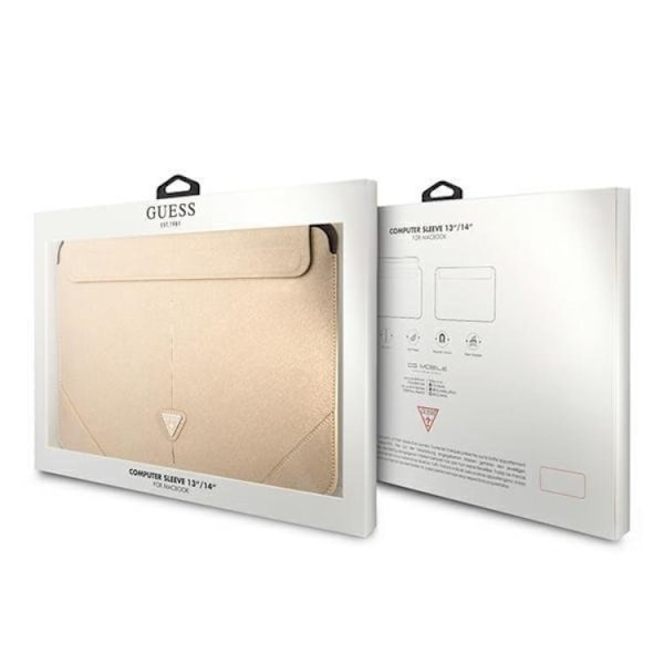 Guess Datorfodral 13/14'' Saffiano Triangle Logo - Beige Beige