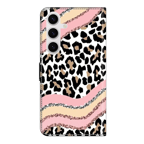 Samsung Galaxy S26 Plus Plånboksfodral Ställning Mönstertryck - Randig Leopard
