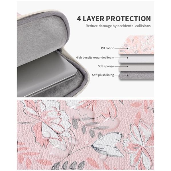 CANVASARTISAN Datorfodral 13'' Flower Printed G4-19 - Rosa