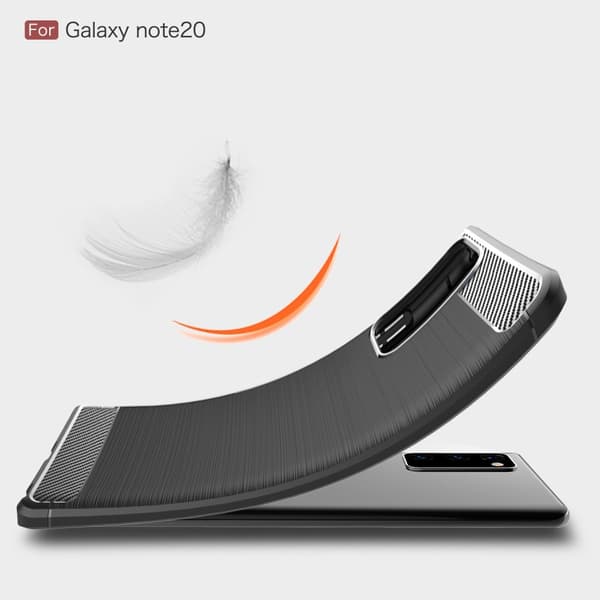 Carbon TPU Cover til Galaxy Note 20 - Sort Black
