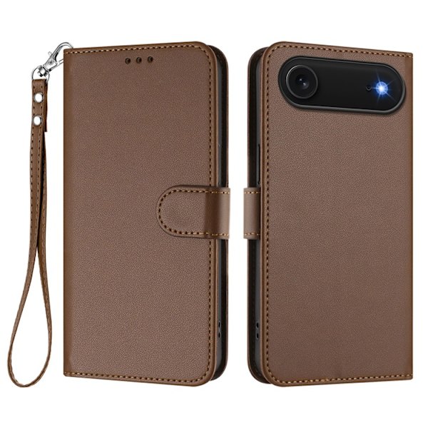 iPhone Air Plånboksfodral Läder med Handledsrem Brun