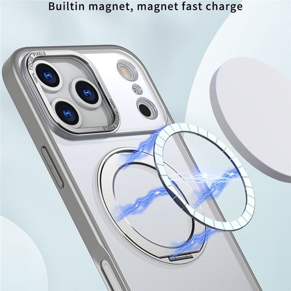Mobilskal till iPhone 17 Pro MagSafe TPU + Acrylic Kickstand - Titangrå Grå