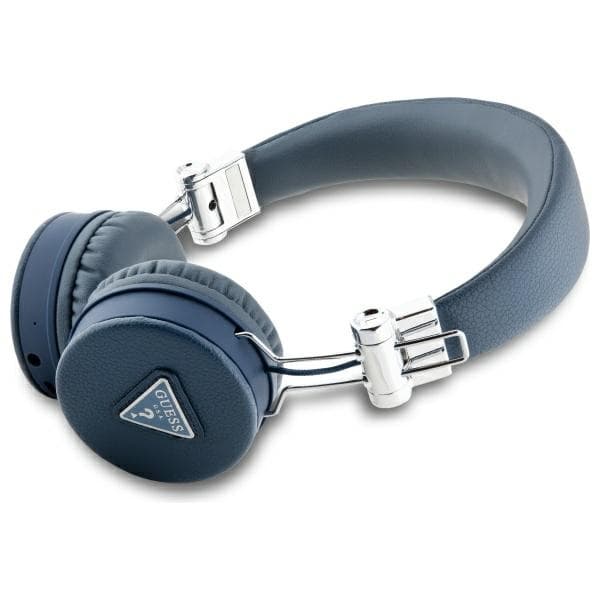 Guess On-Ear Hörlurar Bluetooth ENC Grained Classic Round Shape - Blå Blå