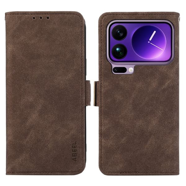 ABEEL Xiaomi 17 Pro Max Plånboksfodral Konstläder Ställ Brun