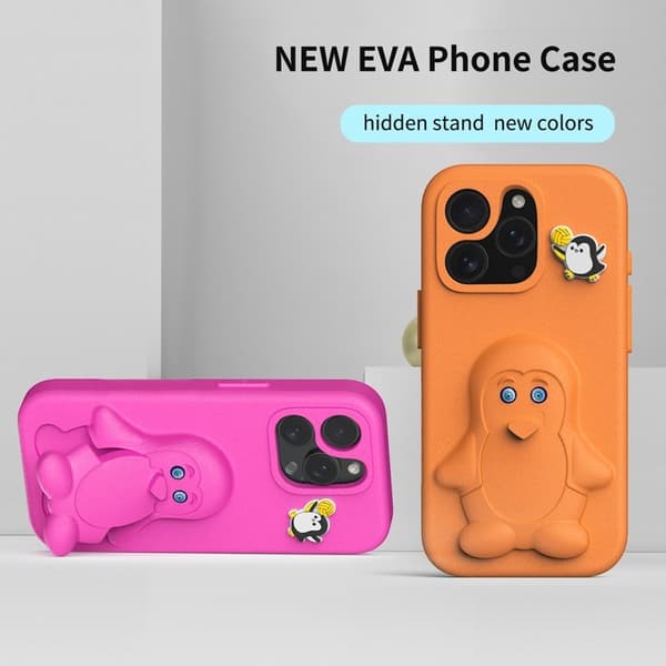 Penguin Mobilskal till iPhone 15 Pro Max Kickstand Shockproof EVA - Rosa