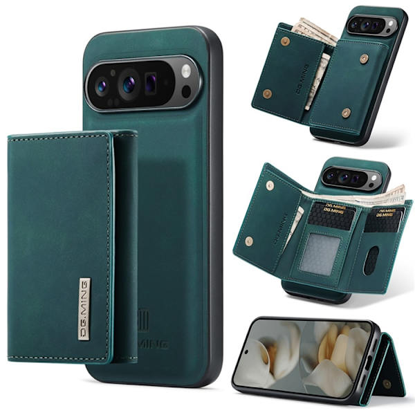 DG.MING Google Pixel 10 Pro XL Plånboksfodral Detatchable M1 Grön