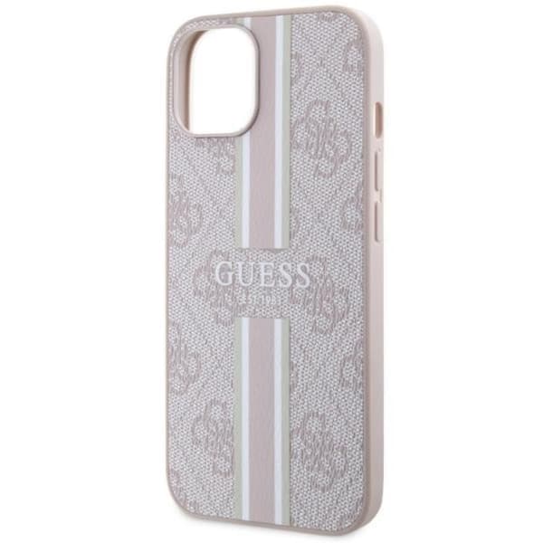 Guess Mobilskal till iPhone 14 MagSafe Printed Stripes - Rosa