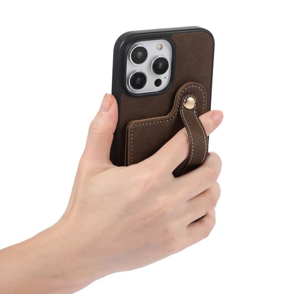 ABEEL Style 03 Mobilskal till iPhone 15 Plus PU Läder Khaki