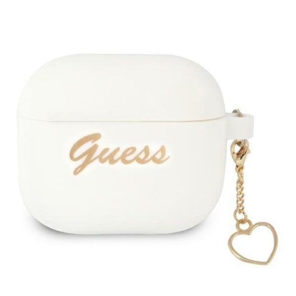 Guess Silicone Heart Charm Collection Skal Airpods 3 - Hvid