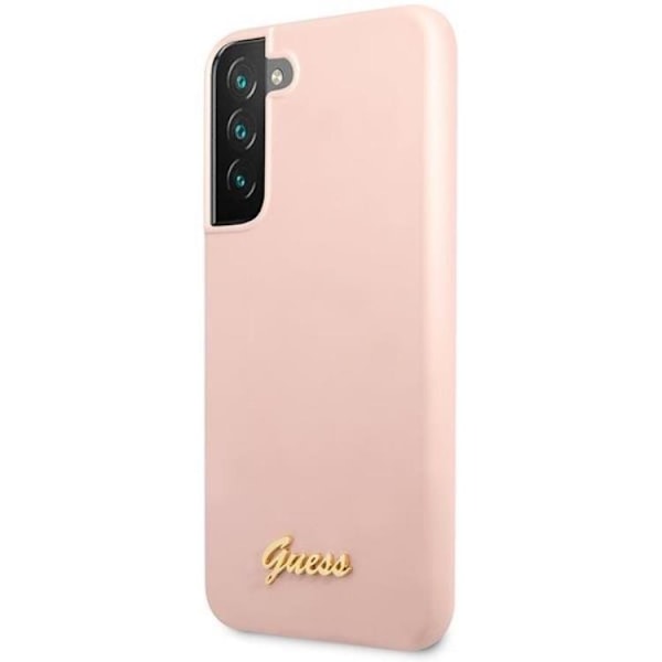 Guess Galaxy S23 Skal Silicone Script Metal Logo - Rosa